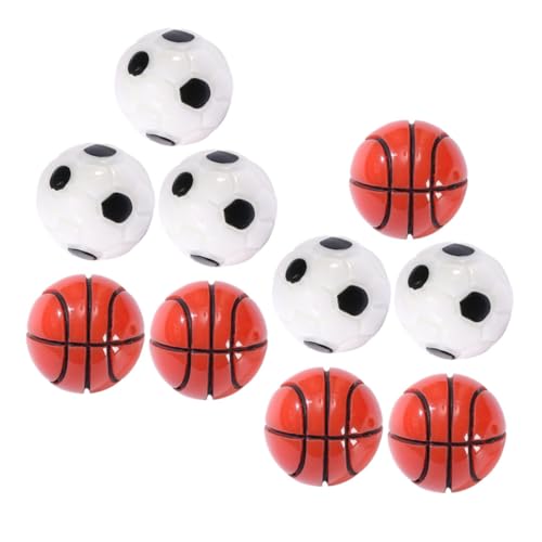 ORFOFE 10stücke Miniatur Sportball Teilig Niedliche Deko Für Minihäuser Landschaftsdekoration Fußball Und Basketball Aus Robustem Harz Für Kreative Wohnraumgestaltungen von ORFOFE
