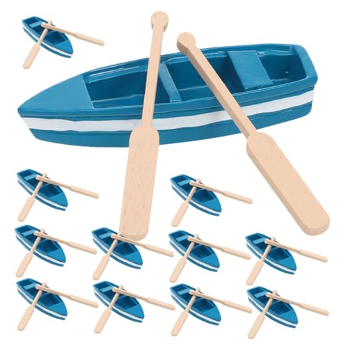 ORFOFE 12 Sätze Miniatur Boot Deko Holz Ruderboot Modell mit Ruder Blau für DIY Bastelprojekte Feengarten Bonsai und Wohnraumgestaltung ORFOFE 12 Sätze Miniatur Boot Deko Holz Ruderboot Modell mit Ruder Blau für DIY Bastelprojekte Feengarten Bonsai und Wohnraumgestaltung von ORFOFE