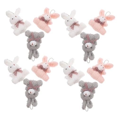 ORFOFE 12 Stück Flauschige Kaninchen Schlüsselanhänger aus Weichem Plüsch Niedliche Hase Anhänger mit Band Leicht Geschenk für Frauen Taschen Rucksackdeko Zufällige Farbe Zufällige Farbe von ORFOFE