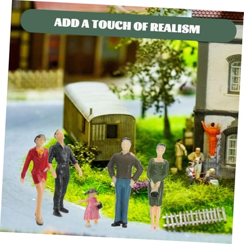 ORFOFE 12 Stück Teiliges Bunte Miniatur Figuren aus Kunststoff Detailreiche Modellbahn Figuren Vielseitige Layout Requisiten für Architektur Eisenbahn Puppenhaus und Dioramen Langlebig von ORFOFE