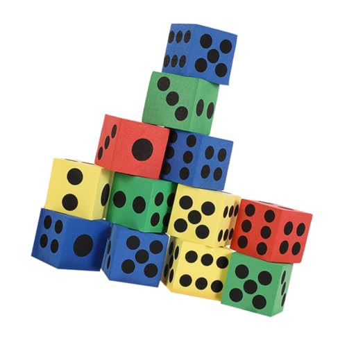 ORFOFE 12 Stück Teiliges Bunte Schaumstoffwürfel Große Kreative Würfel Requisiten für Spiele und Frühe Bildung für Familienfeiern Schule Camping und Partyspaß Zufällige Zufällige Farbe von ORFOFE