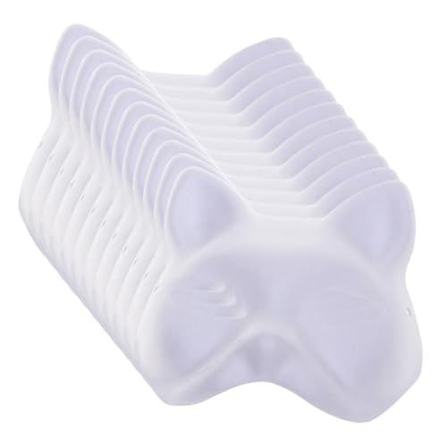 ORFOFE 12 Stück Teiliges Handbemalte Katzenpapiermasken Leere Diy-maskerade für Erwachsene Sichere Papiermasken zum Bemalen für Halloween Fasching Kostümparty Karneval und Bühnenauftritte von ORFOFE
