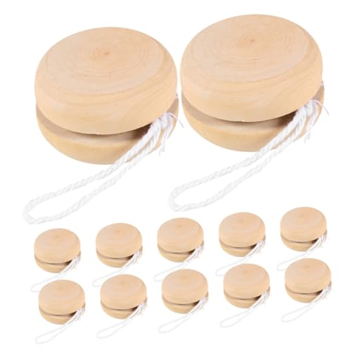 ORFOFE 12 Stück Teiliges Holz Yo Yo zum Bemalen DIY für Handliche Fördert Hand Augen Koordination und Handgelenkstärke Dekoratives Holzspielzeug für Drinnen und Draußen von ORFOFE