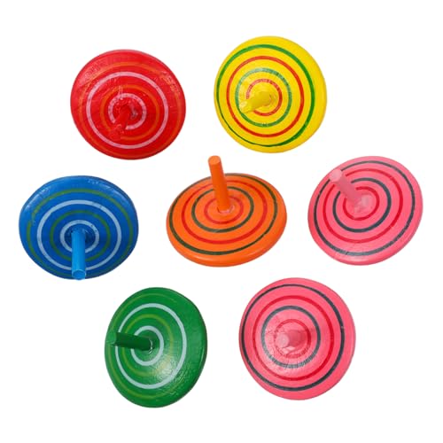 ORFOFE 12 Stück Teiliges Holzkreisel Bunte Handbetriebene Gyro Spielzeuge für Hand Augen Koordination Langlebig Sicher für Familienspaß Zufällige Farbe Zufällige Farbe von ORFOFE