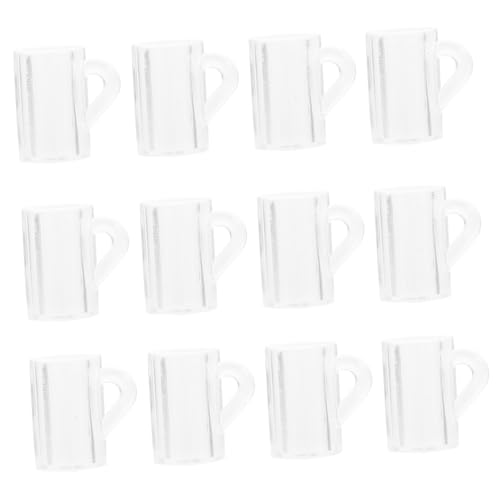 ORFOFE 12 Stück Teiliges Mini Bierkrug aus Transparentem Material Realistische Puppenhaus Dekoration Leichte Langlebige Miniatur Bierbecher für DIY Bastelarbeiten und Detailreiche von ORFOFE