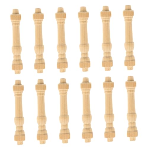 ORFOFE 12 Stück Teiliges Mini Holz Geländer Handgefertigte Miniatur Möbel Accessoires Kreative Puppenhaus Dekoration Vielseitig für DIY Modellbau von ORFOFE
