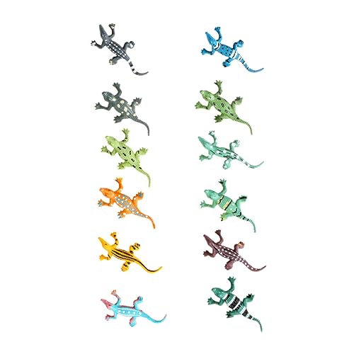 ORFOFE 12 Stück Teiliges Mini Krokodil Modellspielzeug aus Strapazierfähigem Vinyl Naturgetreue Farbverläufe Detailreiche Oberfläche Sicher und Bruchfest Lernspielzeug für Frühe Bildung von ORFOFE