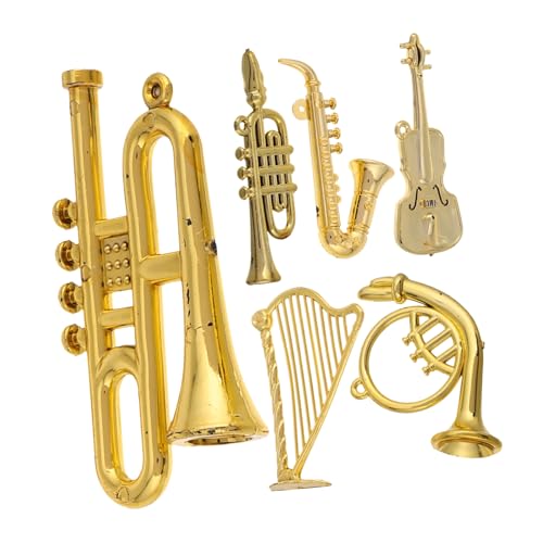 ORFOFE 12 Stück Teiliges Mini Musikinstrumente Gold Miniatur DIY Dekoration für Puppenhaus Christbaumschmuck Sammlung für Musikliebhaber Sammler von ORFOFE