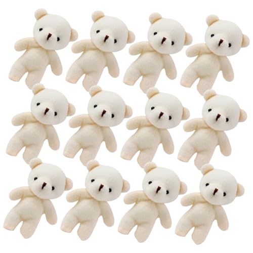 ORFOFE 12 Stück Teiliges Mini Plüschbär Weiche Stofftiere mit Plüsch Schlüsselanhänger Niedliche Kleine Bären Anhänger Gemütliche Dekoration für Zuhause und Geschenkideen von ORFOFE