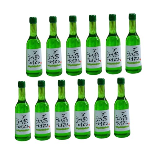 ORFOFE 12 Stück Teiliges Mini Weinflaschen Miniatur Dekor für Puppenhaus mit Realistischem Design Leicht und Detailreich als Hauszubehör und Fotorequisite Geeignet von ORFOFE