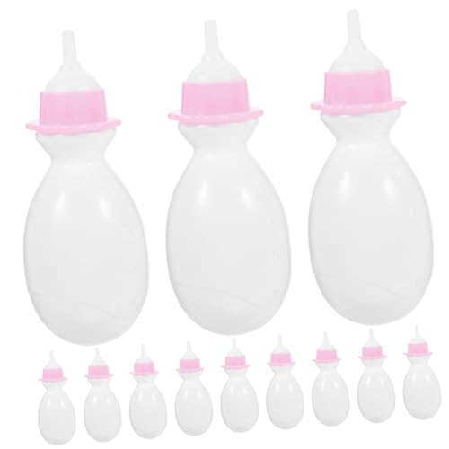 ORFOFE 12 Stück Teiliges Miniatur Puppen Milchfläschchen aus Kunststoff Nachfüllbare Babyflaschen für Puppenzubehör Realistisches für Puppenhaus und Rollenspiele von ORFOFE