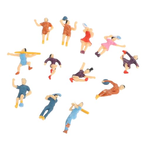 ORFOFE 12 Stück Teiliges Sandtisch Figuren Maßstab Hohe DIY Modellbau Menschenfiguren Kunststoff Miniaturen für Architekturmodell Landschaftsdekoration von ORFOFE