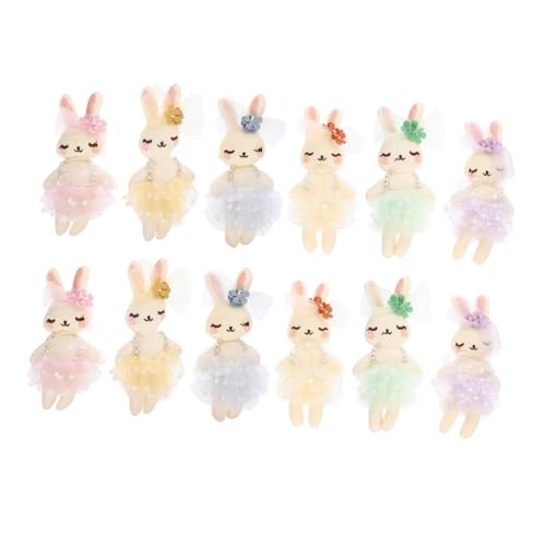 ORFOFE 12 Stück Teiliges Weiche Stoffhasen in Farben Handgefertigte Kuscheltiere Charmantes DIY Kaninchen Ornament als und Dekoratives Kaninchenspielzeug von ORFOFE