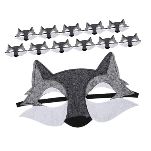 ORFOFE 12-teilige Wolfsmaske Aus Filz: Halloween-wolfskostümmaske, Tier-halbgesichtsabdeckung, Maskerade-party, Verkleidungszubehör Für Cosplay-party-festival von ORFOFE