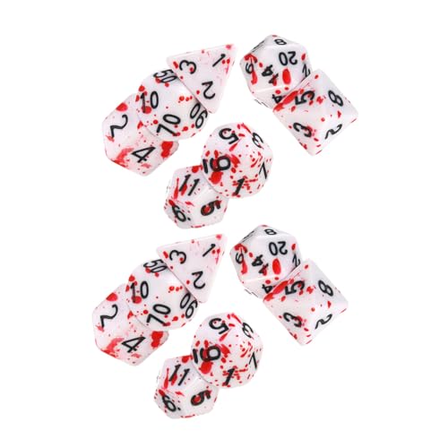 ORFOFE 14 Stück Teiliges Halloween Würfel Acryl Polyedrische Tischwürfel Leicht Tragbar Für Party Cosplay Familienfeier Bar Outdoor Spiel Zubehör von ORFOFE