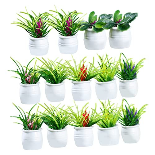 ORFOFE 14Stücke Teiliges Miniatur Bonsai Pflanzen Modelle Realistische Dekoration für Puppenhaus und Mikrolandschaft Hochwertige Accessoires für Kleine Hausgestaltung von ORFOFE