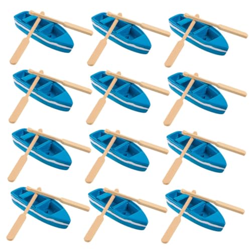 ORFOFE 15 Sätze Teiliges Mini Holz Ruderboot Modell mit Paddeln Stabile Miniatur Kanu Figur für DIY Feengarten Puppenhaus Dekoration Langlebig und Authentisch für Kreative Landschaften von ORFOFE