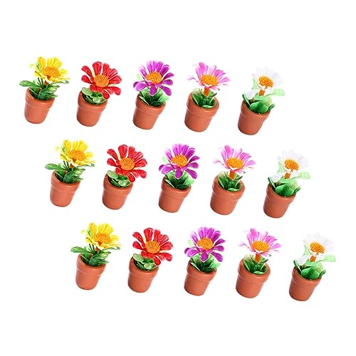 ORFOFE 15 Stück Teiliges Miniatur Pflanzenmodell Realistische Mini Bonsai Deko für Puppenhaus und Mini Garten Kleine Künstliche Topfpflanzen Pflegefrei Geeignet für Tisch und von ORFOFE