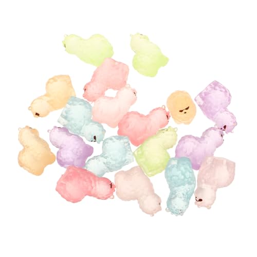 ORFOFE 18 Stück Teiliges Leuchtende Lama Miniaturfiguren aus Harz Bunte Sonnenbrillen DIY Dekoration für Mikro landschaften Puppenhaus Auto Dashboard Niedliche Handgefertigte Tierfiguren von ORFOFE