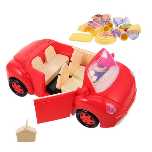 ORFOFE 1Satz Familienpicknick Van Spielzeugset mit Simulationstischgeschirr und Miniaturlebensmitteln für Kreatives Rollenspiel für Kleinkinder von ORFOFE