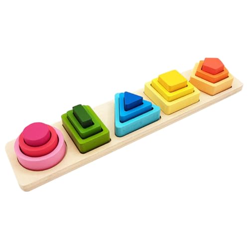 ORFOFE 1Satz Geometrisches Stapelspielzeug aus Holz für Lernspielzeug mit Verschiedenen Formen und Farben Geeignet für Kindergarten und Eltern Spiele für Besondere ORFOFE 1Satz Geometrisches Stapelspielzeug aus Holz für Lernspielzeug mit Verschiedenen Formen und Farben Geeignet für Kindergarten und Eltern Spiele für Besondere von ORFOFE