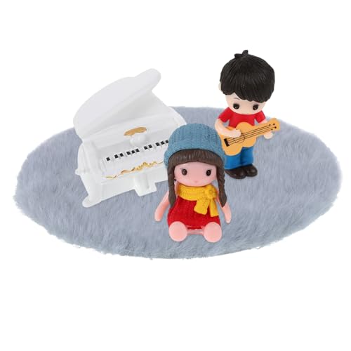 ORFOFE 1Satz Miniatur Musikinstrument Teiliges Puppenhaus mit Klavier und Gitarre Kreative Tischdekoration für Musiker Geeignet für Zuhause Büro und Partys von ORFOFE