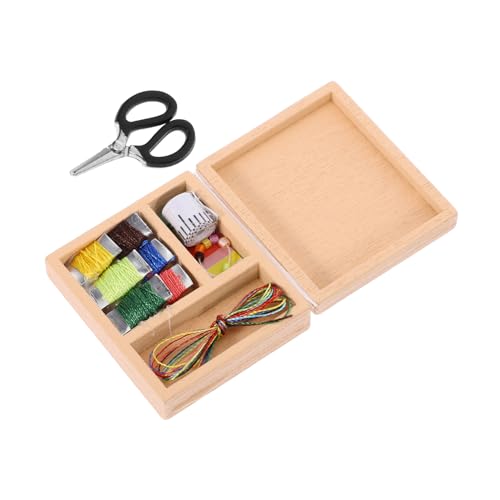 ORFOFE 1Satz Miniatur Nähkästchen Puppenhaus Zubehör für Miniatur Szenen Authentisches Nähzubehör Dekorationsspielzeug für Puppenhaus Enthusiasten von ORFOFE