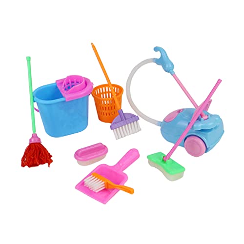 ORFOFE 1Satz Puppenhaus Reinigungsspielzeug Teiliges Spielzeugreinigungsset für Farbenfrohe Accessoires für Rollenspiele Ergänzung für Puppenhaus von ORFOFE