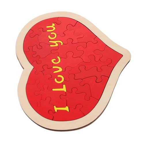 ORFOFE 1Satz Romantisches Herzpuzzle aus Holz Handgemachte Dekoration für Valentinstag Hochzeiten und Jubiläen für Kreative Partygestaltung und Großer Roter Herzstil von ORFOFE