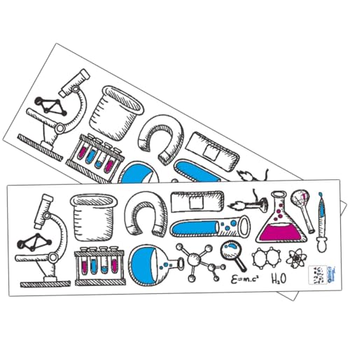 ORFOFE 2 Blätter Wissenschaftliche Labor Wandsticker PVC Aufkleber Chemie Element Dekoration für Schlafzimmer Wohnzimmer Abziehbare Rückstandsfreie Wandtattoos für Haus und Büro von ORFOFE