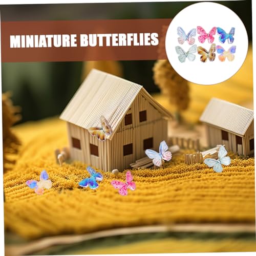ORFOFE 2 Boxen Miniatur Schmetterlinge Deko Realistische Puppenhaus Figuren Kompakte Landschaftsornamente Stilvolle Mikro Szene Dekoration für Puppenhaus Wohnbereich Vielseitig Einsetzbar von ORFOFE