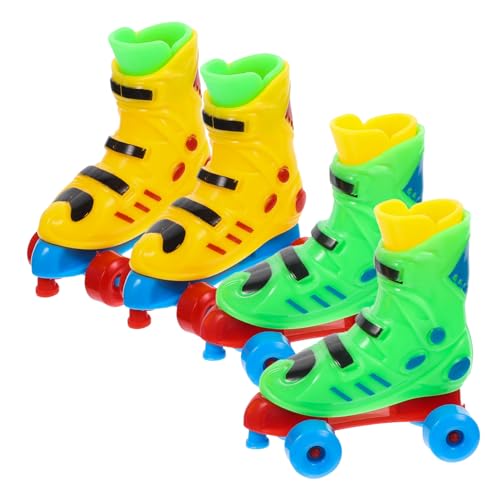 ORFOFE 2 Paar Bunte Finger Rollschuhe aus Robustem Kunststoff Lebensechte Miniatur Rollschuhe zur Stressbewältigung Dekoratives Finger und Erwachsene Zufällige Farbe Zufällige Farbe von ORFOFE