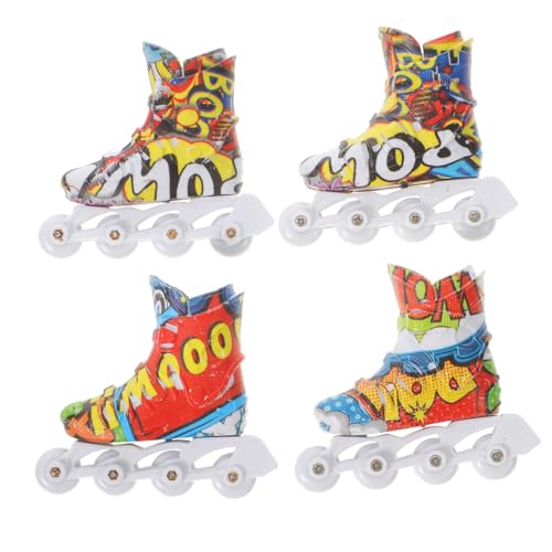 ORFOFE 2 Paare Finger Roller Skate Toys Mini Finger Skateboard Zubehör für Fingerkoordination Trainingsspielzeug Pädagogisches Fingerspielzeug Buntes Tischdekor Geschenk für Partys und von ORFOFE