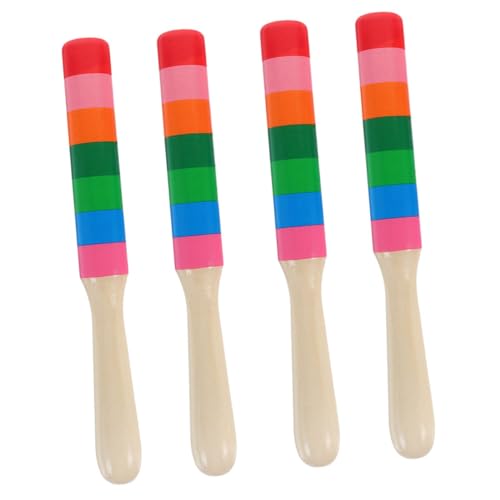 ORFOFE 2 Paare Holz Rhythmusstäbe für Bunte Percussion Instrumente aus Robustem Holz Sichere Schlaginstrumente Hand Auge koordination und Musikalischem Lernen von ORFOFE