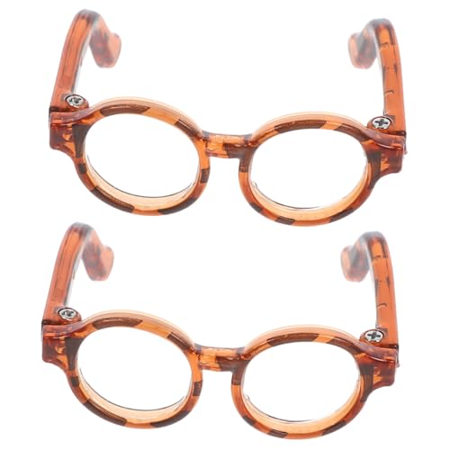 ORFOFE 2 Paare Mini Doll Eyeglasses Kunststoff Brillen für Puppen DIY Accessoires Modisch und Robust zum Basteln und Verkleiden Stylische Puppenbrille für Kreative Spielideen von ORFOFE