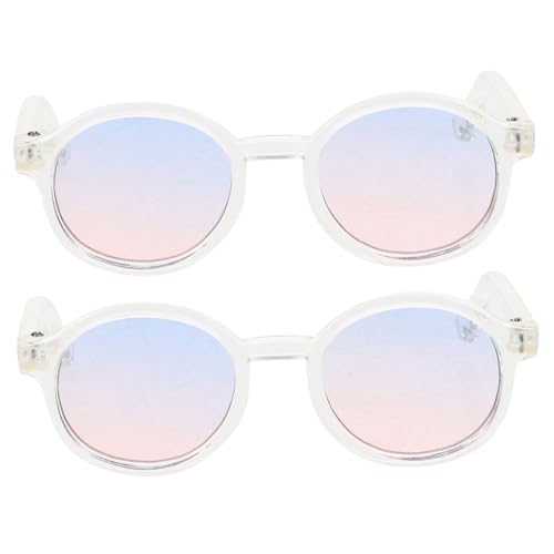 ORFOFE 2 Paare Puppenbrillen Miniatur Doll Glasses zum Anziehen Dekorative DIY Sonnenbrillen für Puppenzubehör Kreative Bastelaccessoires Passend für Puppen Ab Jahren von ORFOFE