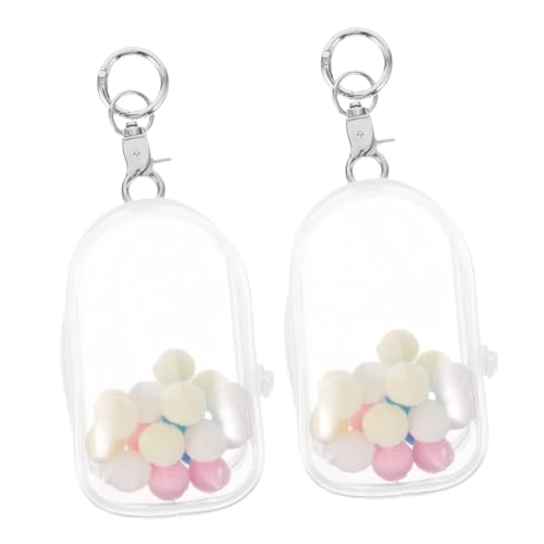 ORFOFE 2 STÜCK Klare Aufbewahrungstasche mit Schlüsselanhänger PVC Durchsichtiges Etui Weiche Polsterung Schutz für Sammelfiguren für Unterwegs von ORFOFE