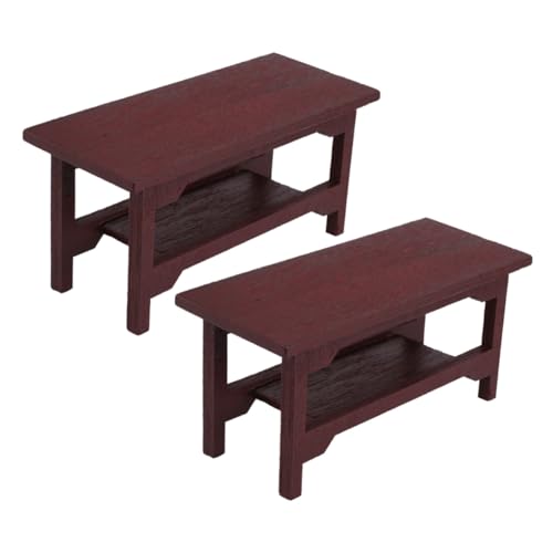 ORFOFE 2 STÜCK Miniatur Holz Schreibtisch Miniaturmöbel für Puppenhaus Dekoration Lernspielzeug für Schlafzimmer Wohnzimmer Tischdeko von ORFOFE