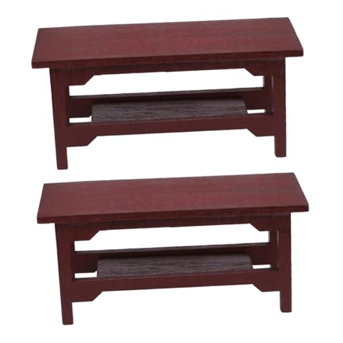 ORFOFE 2 STÜCK Teiliges Miniaturmöbel Holz Chinesischer Stil Kreativer Dekotisch für DIY Modellspielzeug Kreativität und Fantasie Geeignet als Geschenk und Wohnaccessoire von ORFOFE