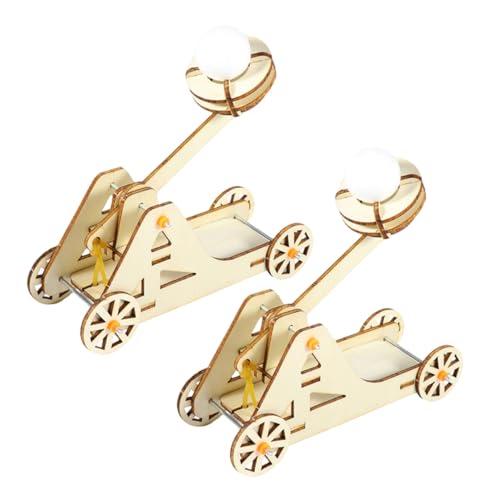 ORFOFE 2 Sätze DIY Holz Trebuchet Bausatz Stem Trebuchet Modell Kit für Physik Experimente Ingenieurwesen Lernen Interaktives Wissenschaftsspielzeug Pädagogisches Bastelset für Erwachsene von ORFOFE