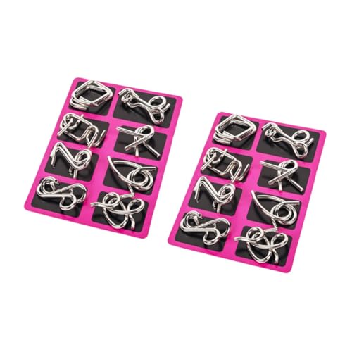 ORFOFE 2 Sätze Edelstahl Draht Puzzle Interlock Gehirntrainer Intelligenzspiel für Erwachsene Fidget Partyspiel Reise Zubehör Konzentrationsfördernd von ORFOFE