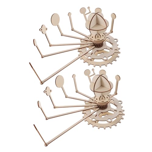 ORFOFE 2 Sätze Holz Solar System Puzzle Kit DIY Wissenschaftliches Stem Lernspielzeug Planeten Modell für Familie Schule Kreatives Astronomie Lernset von ORFOFE