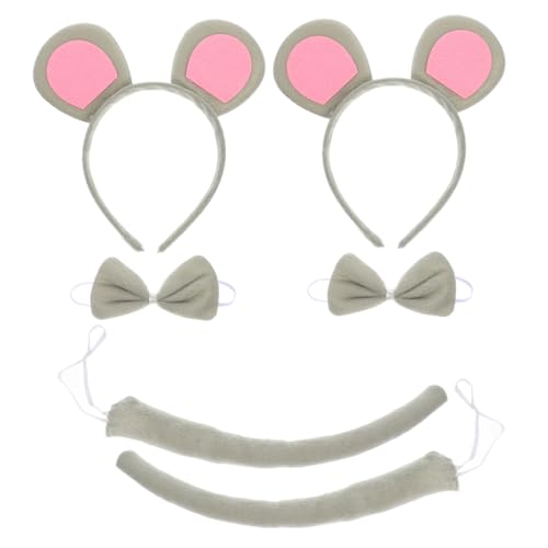 ORFOFE 2 Sätze Mäusekostüm Set für Teiliges Cosplay Zubehör mit Ohr Haarreif Fliege und für Mädchen für Partys und Karneval von ORFOFE