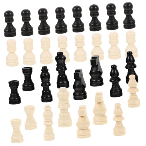 ORFOFE 2 Sätze Mini Schachfiguren aus Holz Internationale Schachfiguren Ergonomisch Geformt Robust und Wiederverwendbar für Schachbrett Spiele und Lernprojekte von ORFOFE
