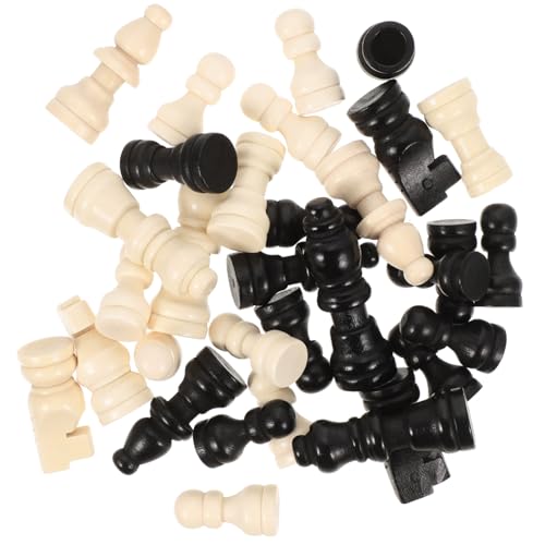 ORFOFE 2 Sätze Mini Schachfiguren aus Holz Mini Chess Set für Stabile und Handliche Holz Schachstücke Geeignet für Brettspiel Zubehör und Lustige Teamspiele von ORFOFE