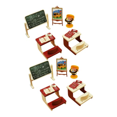 ORFOFE 2 Sätze Miniatur Klassenzimmer Dekor Miniatur Möbel Schulzubehör Puppenhaus DIY Dekoration für Miniaturhäuser und Fotorequisiten von ORFOFE