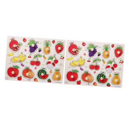 ORFOFE 2 Sätze Obst Puzzle Kreatives Lernspiel für Kleinkinder Farbenfrohes Sicheres Früchte Jigsaw Fördert Konzentration Denkfähigkeit und Feinmotorische Entwicklung von ORFOFE