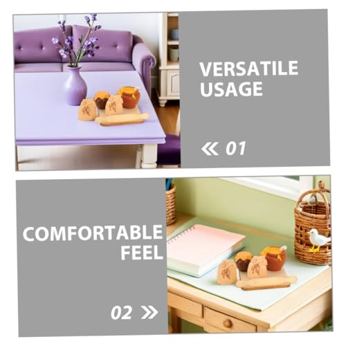 ORFOFE 2 Satz Miniature Kitchen Play Set mit Mini Dumpling Rolling Pin Mini Honey Jars und Mehltüte Puppenhaus Backzubehör für DIY Szene Fotorequisiten und Kreatives Basteln von ORFOFE