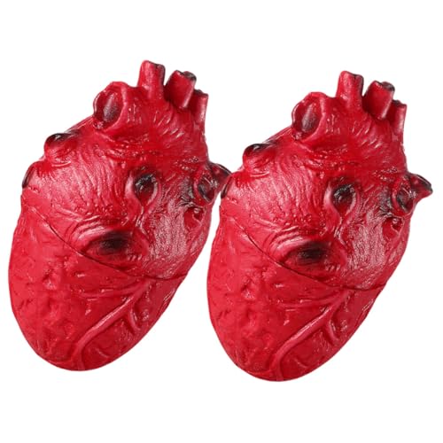 ORFOFE 2 Stück Halloween Deko Fake Herz Requisiten Realistisch Gruselig für Party Spukhaus Dekoration Innen und Außen Geeignet Schaurige Atmosphäre Halloween Herz Prop von ORFOFE