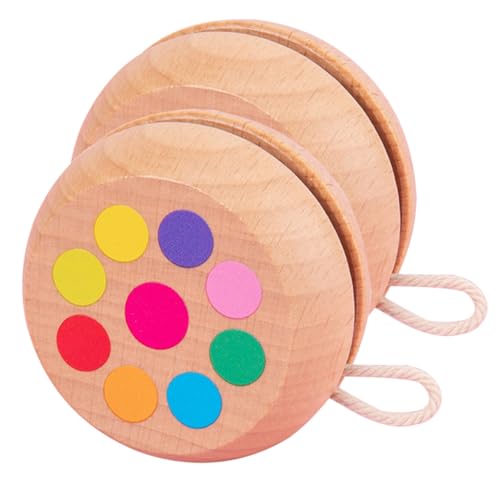 ORFOFE 2 Stück Holz Yo yo Ball für Robustes Sicheres Fingerfertigkeit und Koordination für Junge Mädchen und Anfänger Pädagogisches Holzspielzeug von ORFOFE